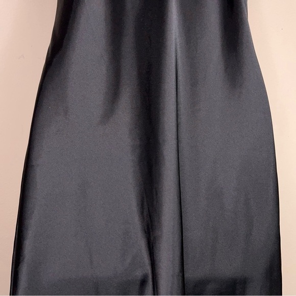 Y2K Era Small Old Navy Black Satin Slip Dress Cowl Neckline Goth Pinup Vintage - Picture 6 of 16